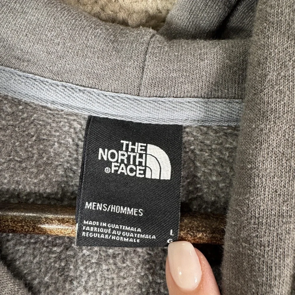 The North Face Hoodie‎ Mens Large Gray Patriotic Logo Pullover Kangaroo Pocket